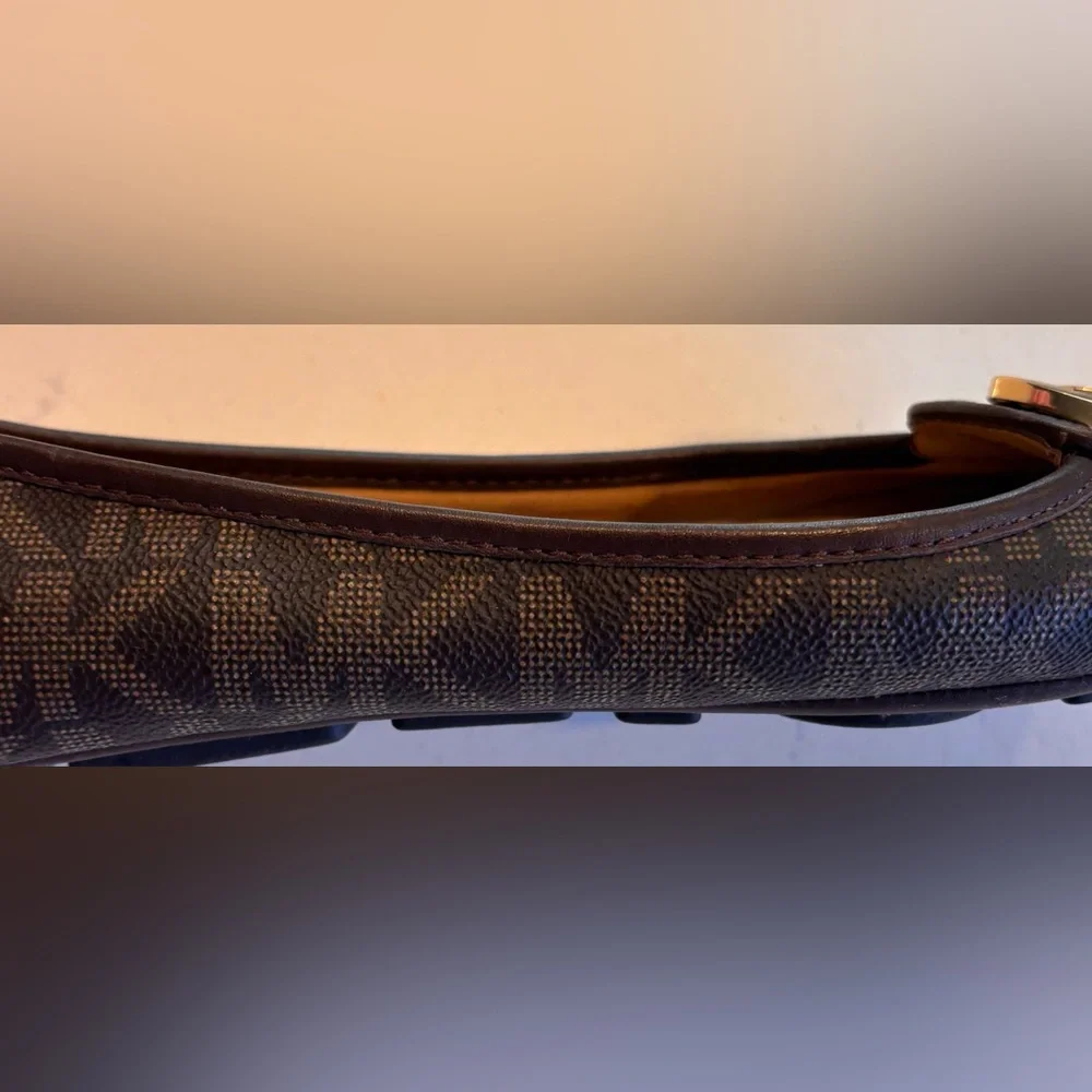 Michael Kors Fulton Brown Leather MK Logo Ballet Flats Shoes Women’s Size US 8